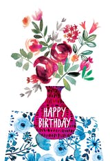 Violet and Vase - Birthday Card